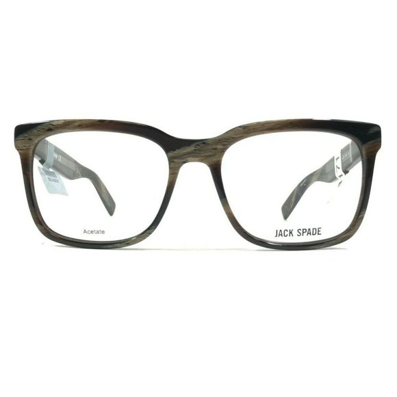 Jack Spade MAJOR 0WR9 Eyeglasses Frames Brown Horn Square Full Rim 53-18-145 - Picture 1 of 9